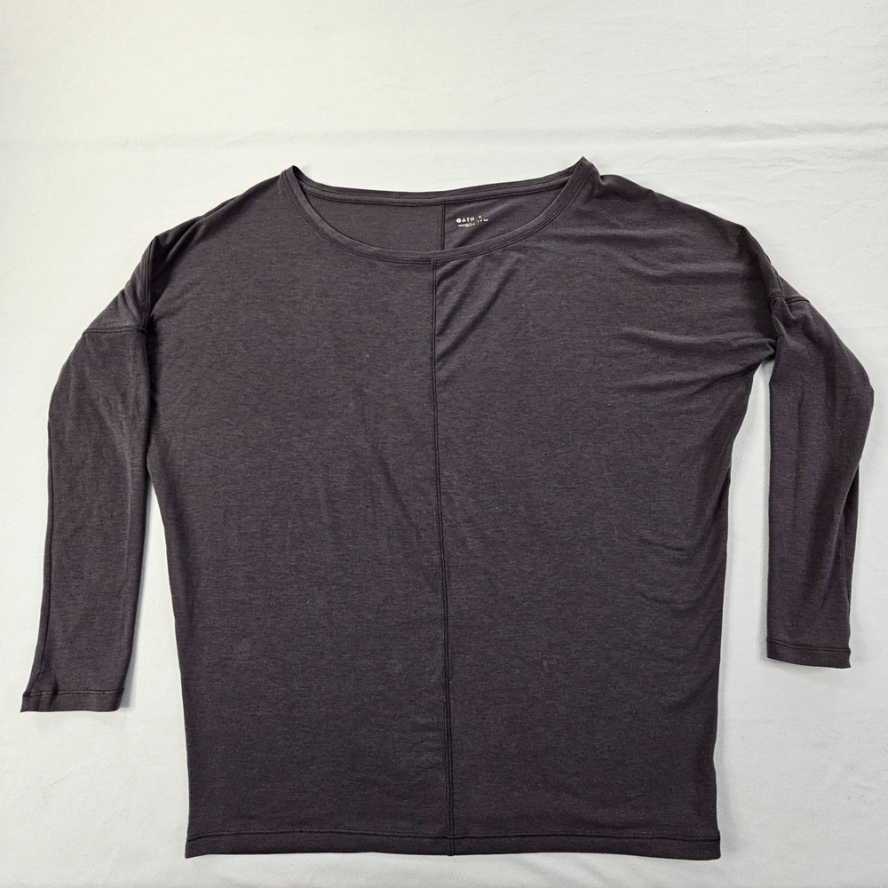 Athleta Gray 3/4 Sleeve Boxy Fit Performance T-Shirt Women's 2XL